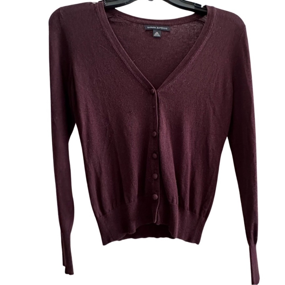Banana Republic Aubergine Cashmere Cardigan, Size XS